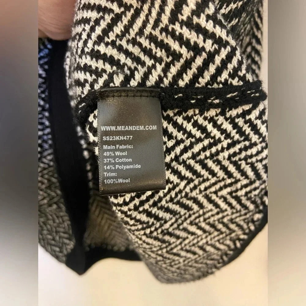 ME+EM Wool Blend Chevron Jacket Black & White Size Medium - Picture 6 of 8